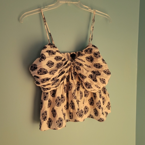 NWT J. Crew Blue & White Cropped Tank Top sz. 18 - Picture 2 of 8